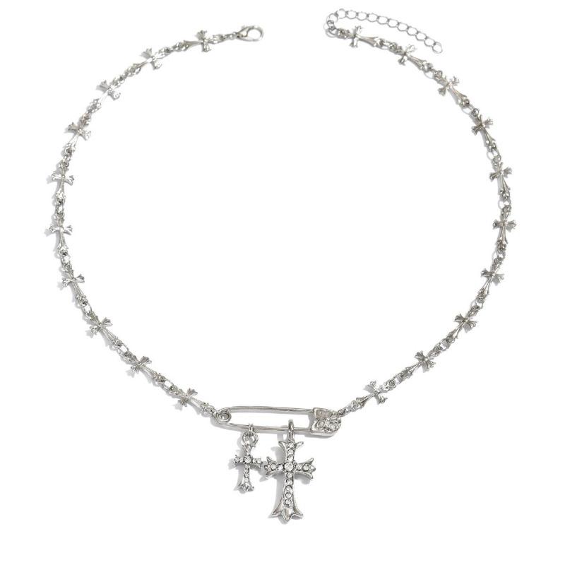 Sweater Chain Jewelry Niche Design Cross Necklace Sweet Cool Hip-hop Style Pin Item Jewelry