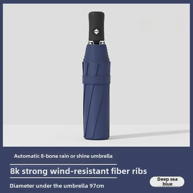 Luxury Automatic Folding Umbrella for Men – Large, Storm-Resistant, Dual-Use for Sun and Rain.