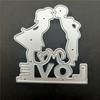 2pc Mixed  Love Letter and Flower Background Frame Metal Cutting Dies Stencils for DIY Scrapbooking Decorative Embossing Handcraft Template