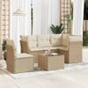 VidaXL Garden Lounge Set with Cushions 6 Pcs Beige Braided Resin 3217648