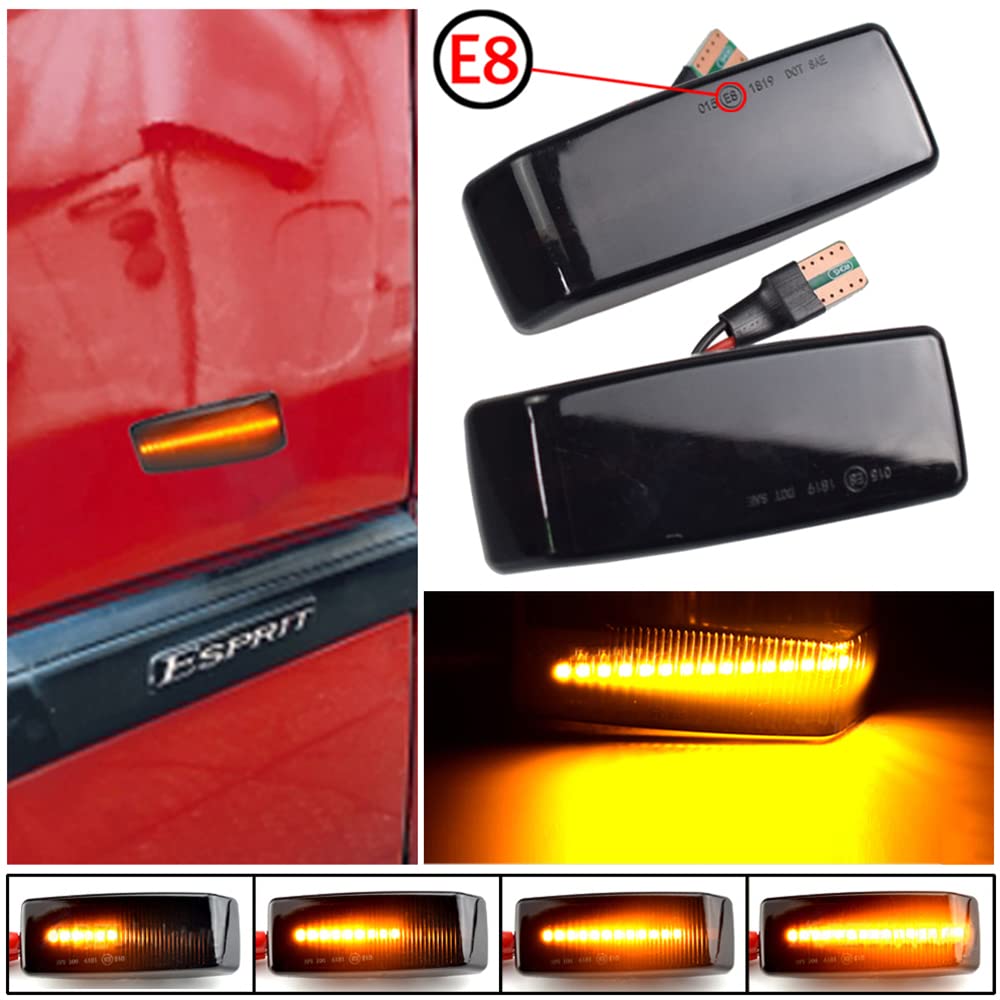 2 Stück Auto LED Kotflügel Seitenmarkierungsleuchte Sequentielle Seitenmarkierung Blinkerlampe Kompatibel