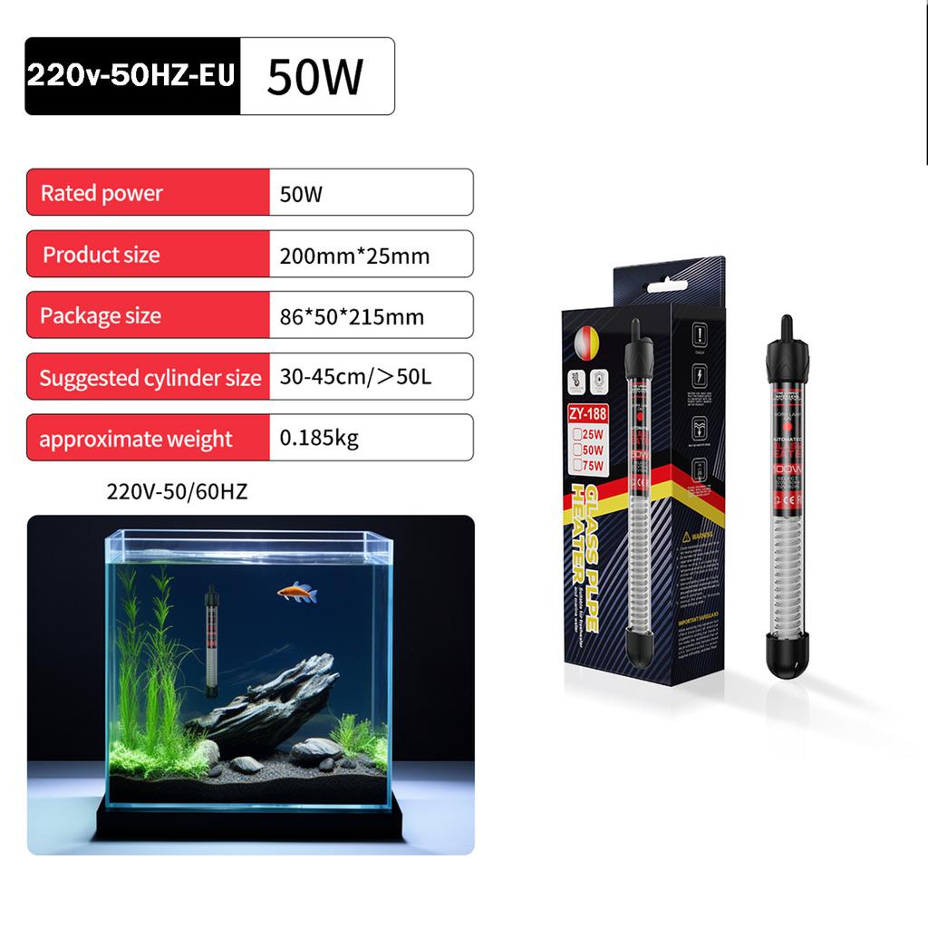 220v-50HZ-EU-PLUG Adjustable Temperature Thermostat Heater Rod 100W  Submersible Aquarium Fish Tank Water Heat