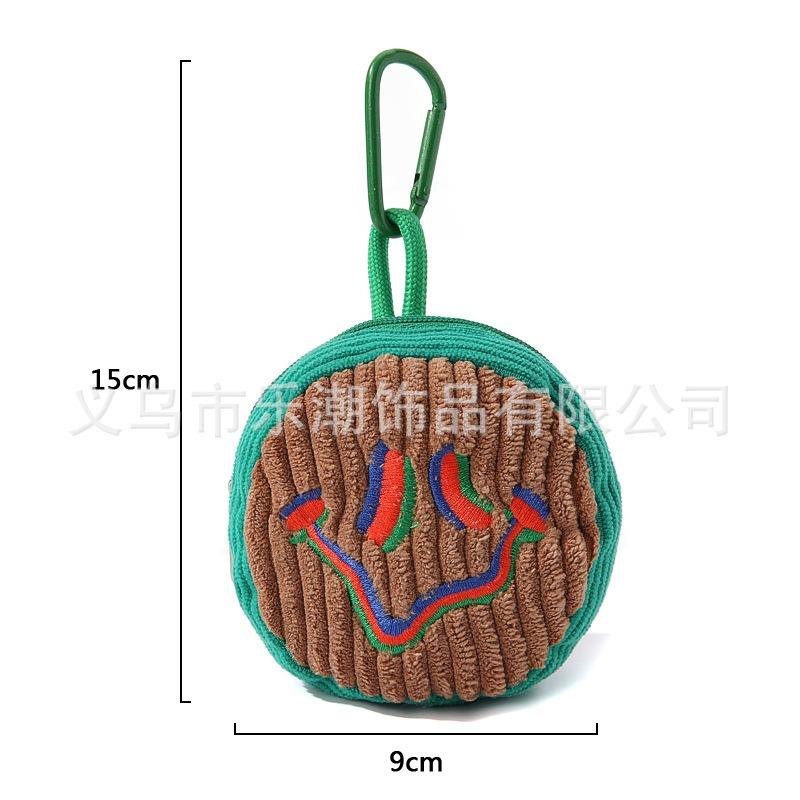 New Embroidery Change Bag, Keychain Bag, Pendant, Female Cutie Storage Jewelry, Corduroy Coin Bag.