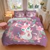 3pcs Sylveon Bedding Set - Includes 1 Quilt Cover and 2 Pillowcases, Comfortable Bedding with Stylish Design for Bedroom, Machine Washable -