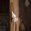 Ancient Style Chinese Ceramic Gourd Wine Bottle with Portable Mesh Bag for Cold Brew