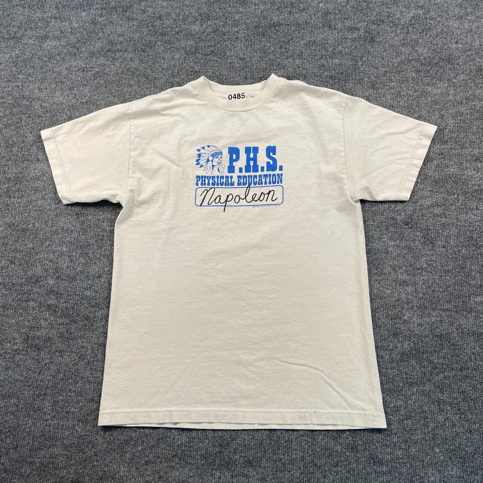 Vintage 2005 Napoleon-Dynamite P.H.S. Physical Education Shirt M 19x26 White L