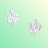 Women's 925 Silver Mini Petite Plant Cactus Earrings