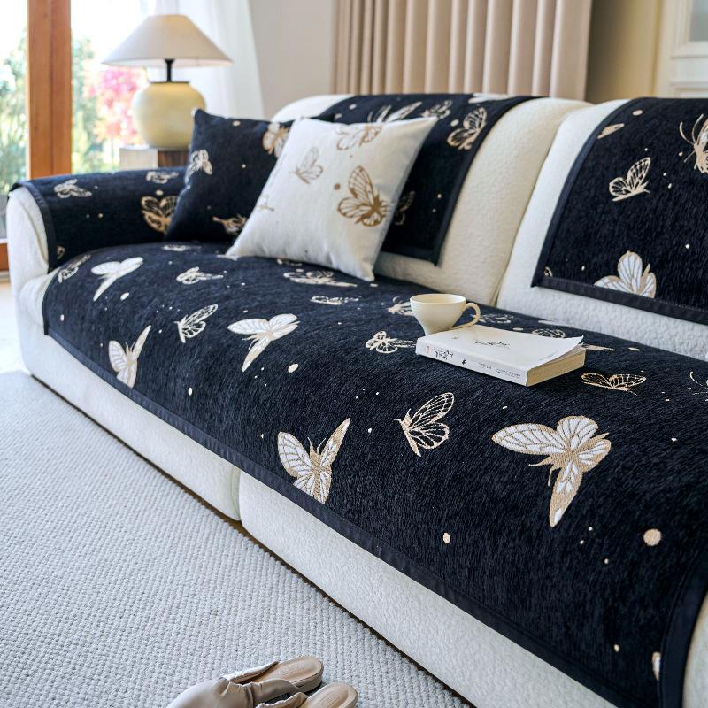 

New Light French High-End Sofa Cushion Four-Season Universal Seat Cushion All-Inclusive Non-Slip Sofa Cover Cover Cloth Towel 70*70cm