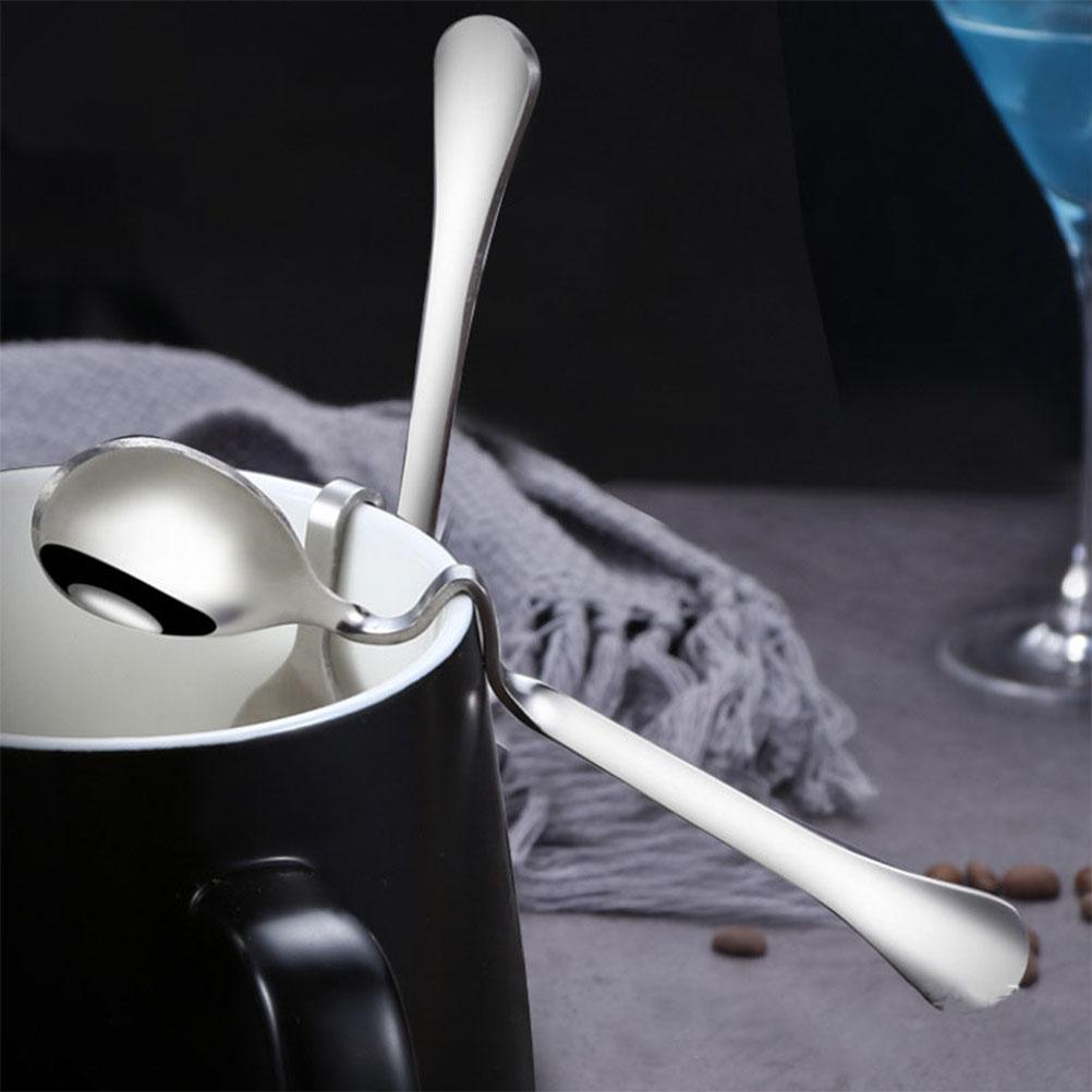 4 Pcs Stainless Steel Tableware Hanging Cup Coffee Spoon Mixing Household Dessert Stirring Spoons Whisk Honey Serving Utensils
