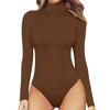 Women's Casual Bodysuit Long Sleeve Bodycon Catsuit Leopard Print