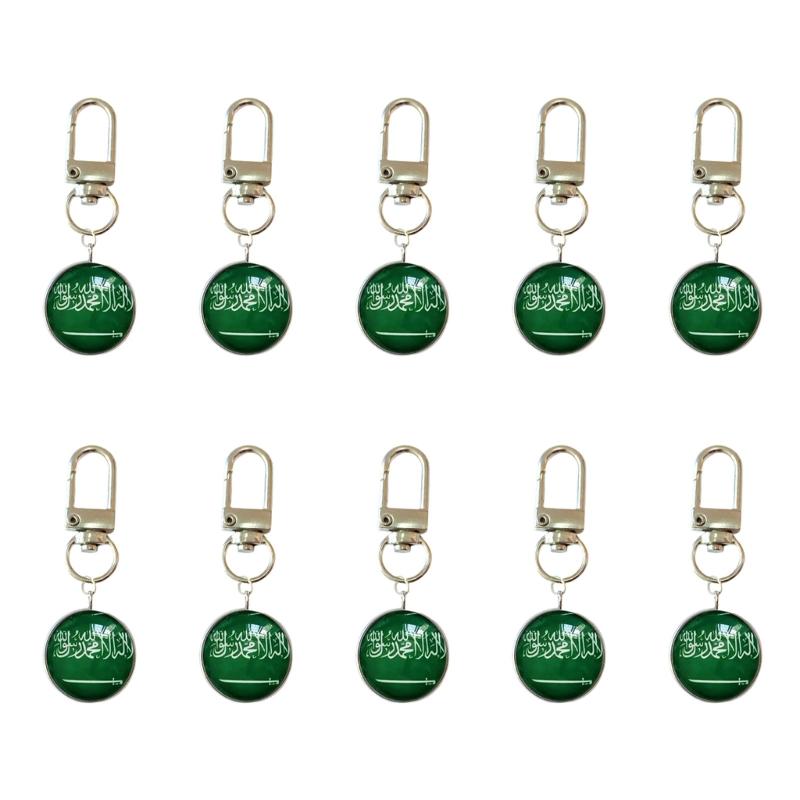 Set Of 10 Piece Stylish Soccer Keychains With National Flags Ideal For Gifts Travel Or Daily Use As A Fun Accessory