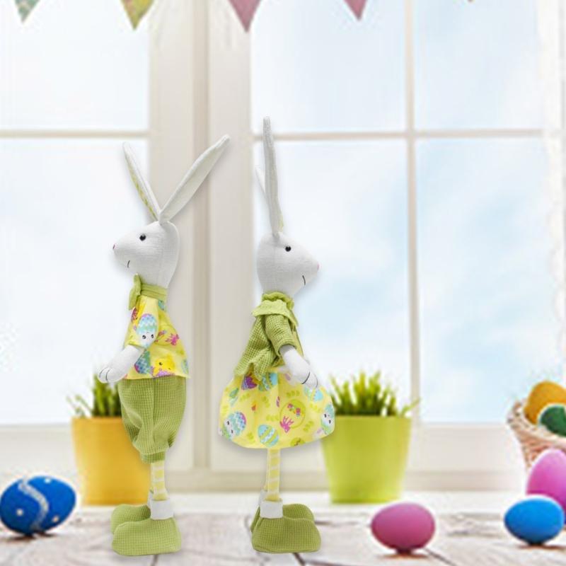 Easters Decoration Gnomes with Long Leg Standing Bunnys Figurines for Any Occasion
