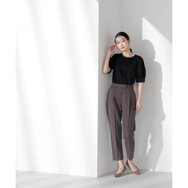 Natural Beauty Basic Pintuck Women's Two-Tone Blouse, Off-White/Beige, 017-3110401