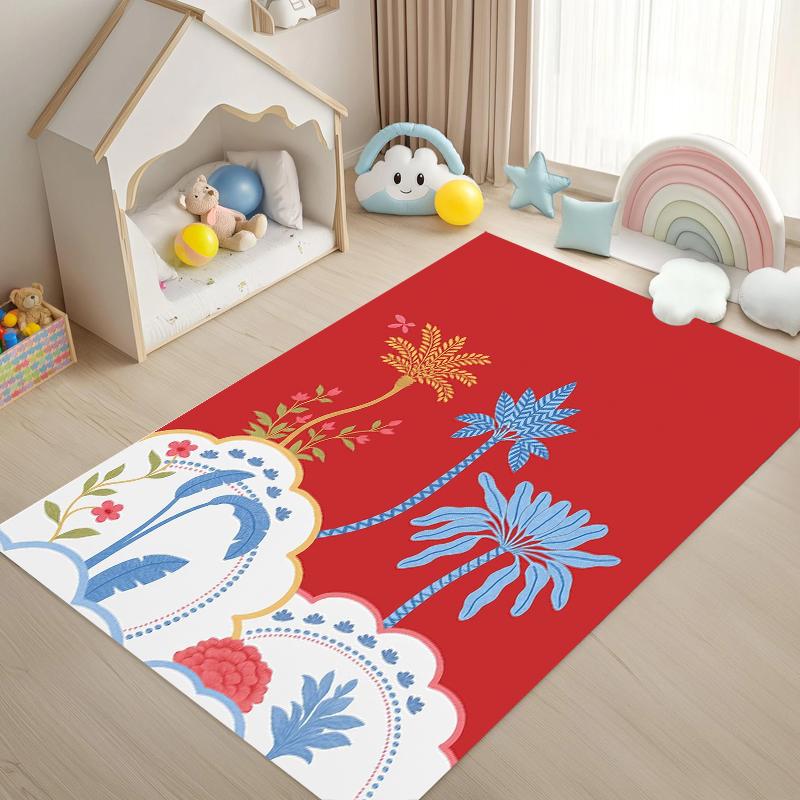 

Vintage Bohemian Tree Floral 2D Art Print Area Rug Non Slip Washable Floor Carpet for Living Room Bedroom Entryway Home Decor 40X60CM