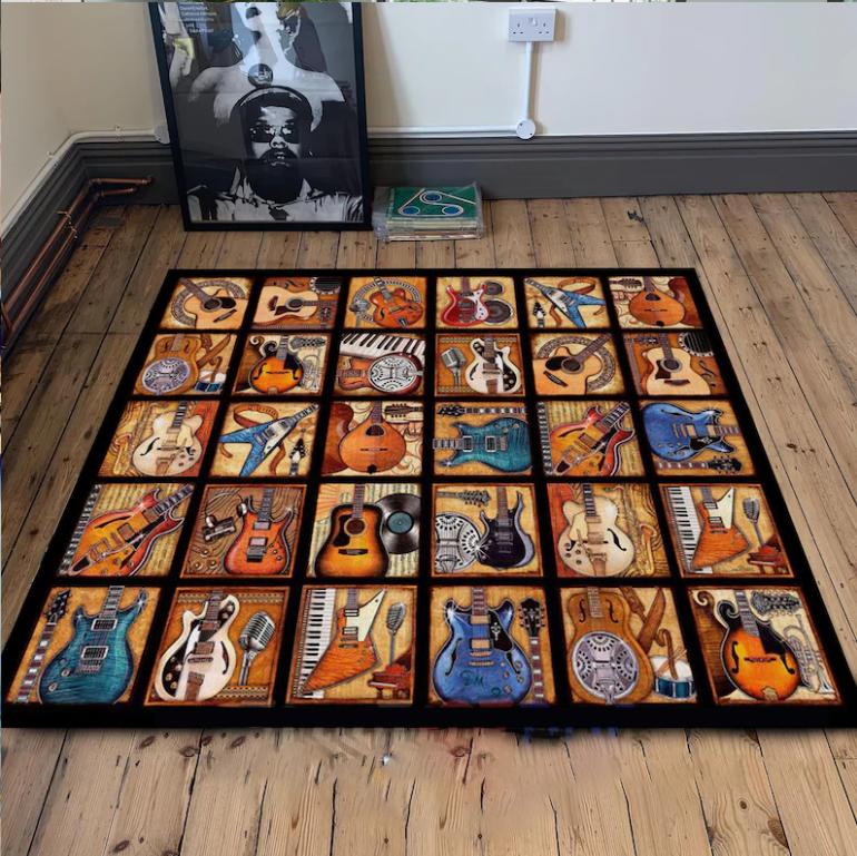 

Guitar Rug Modern Music-Themed Area Rugs Living Room Bedroom Home Decoration Carpet 40x60cm