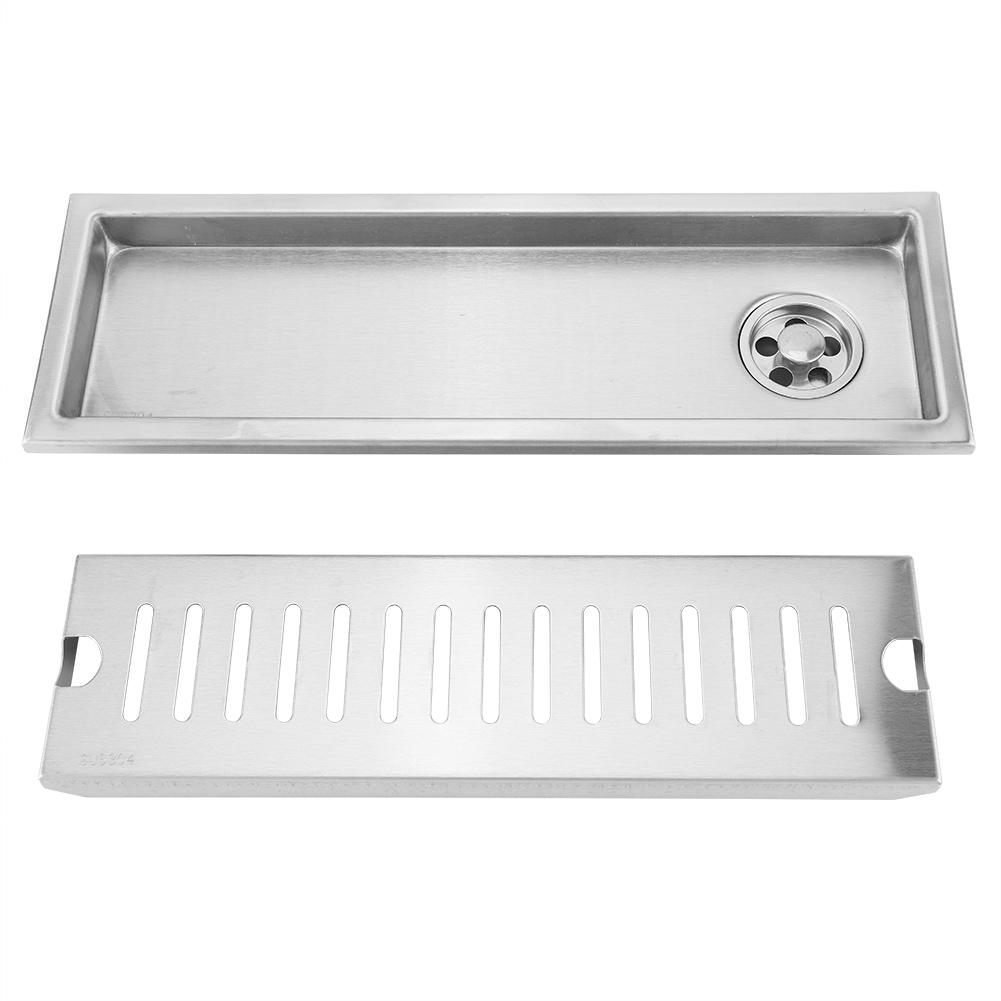 Large   Stainless Steel Rectangle Shower Floor Drain Bathroom Drainage Gully(mid Drainage)
