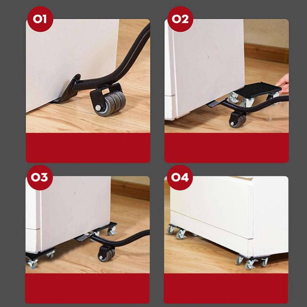 Furniture Moving Transport Roller Set Removal Lifting Moving Tool Set Wheel Bar Mover Moving Heavy Stuffs Device Hand Tool