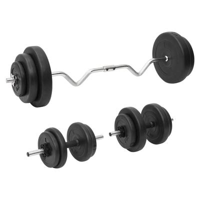 Vidaxl Curl Bar and Dumbbells with Weights, 60 Kg