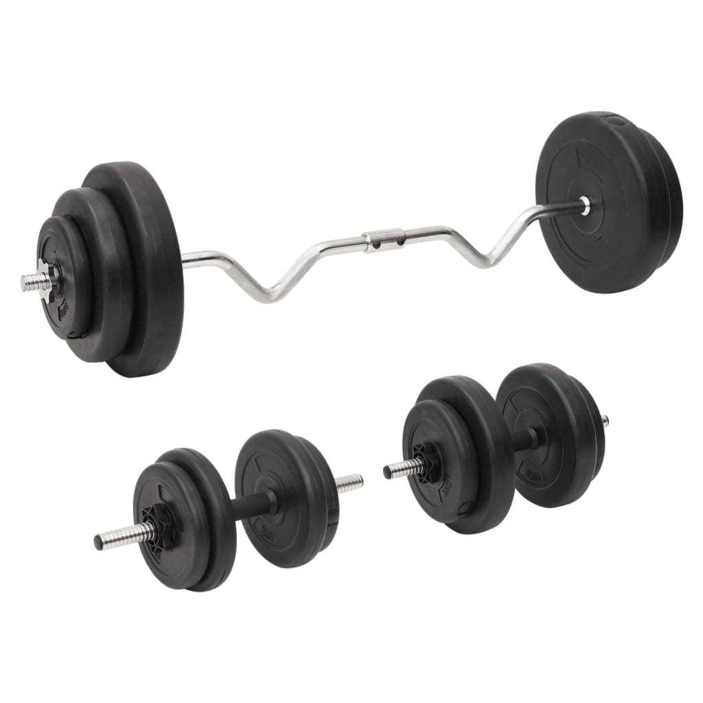 Langhantel- und Kurzhantelset mit Gewichten 60 kg