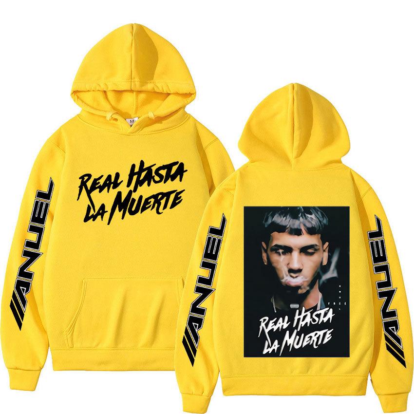Rapper Anuel Pullover Real Hasta La Muerte Print Autumn Fleece Hoodie Regular Long Sleeve Clothes Fashion Streetwear Sportwear