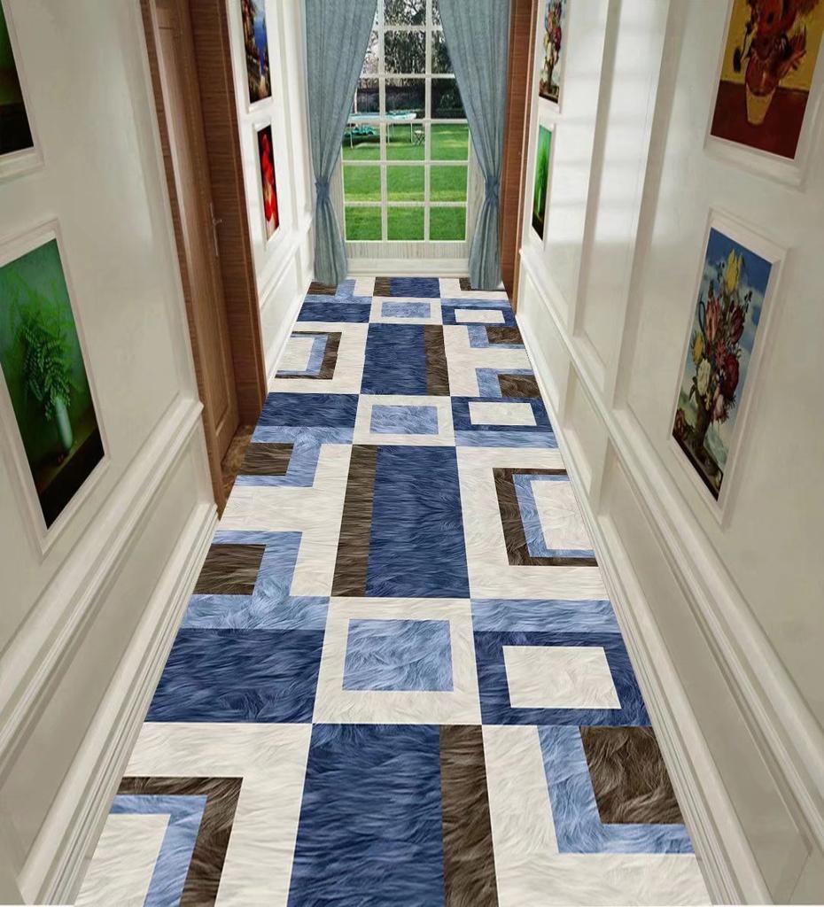 Modern Runner Long Corridor Carpets Washable Luxury Hallway Decor Home Floor Mats Entryway Rug