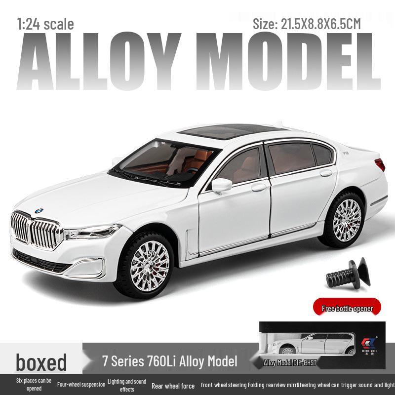 1:24 Bao 760LI Alloy Car Model with Pull Back Action, Sound & Light - Children's Toy & Indoor Ornament, TikTok-Recommended.