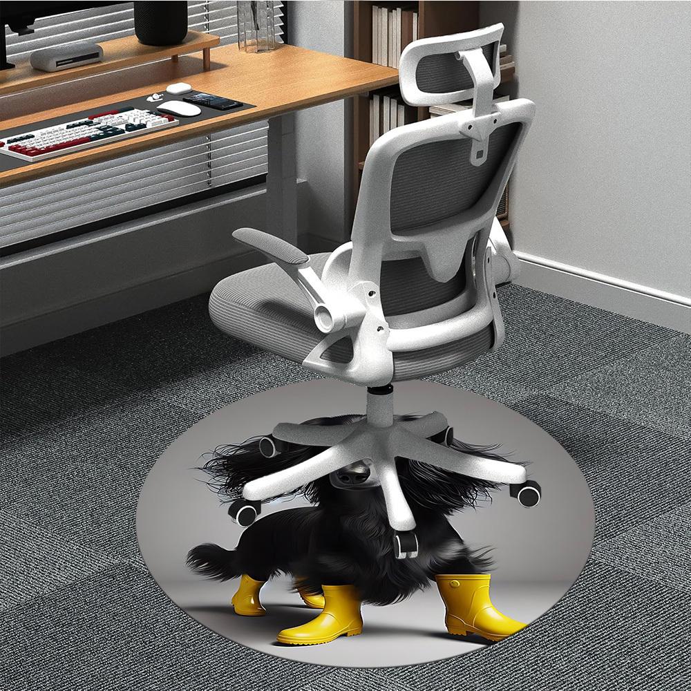 

1pc Dachshund Rainboots Chair Carpet for Office, Non-slip, Soft and Durable Office Rug for Interior Decoration, Perfect for Office yy260313080 80cm by 80cm