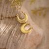 18k Gold-Plated Geometric Hammered Stainless Steel Stud Earrings