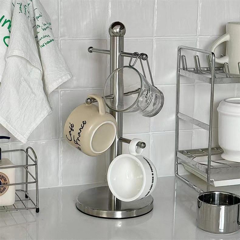 Creative Wallmounted Coffee Mug Organizer With Metal Hooks For Home Decor And Gift