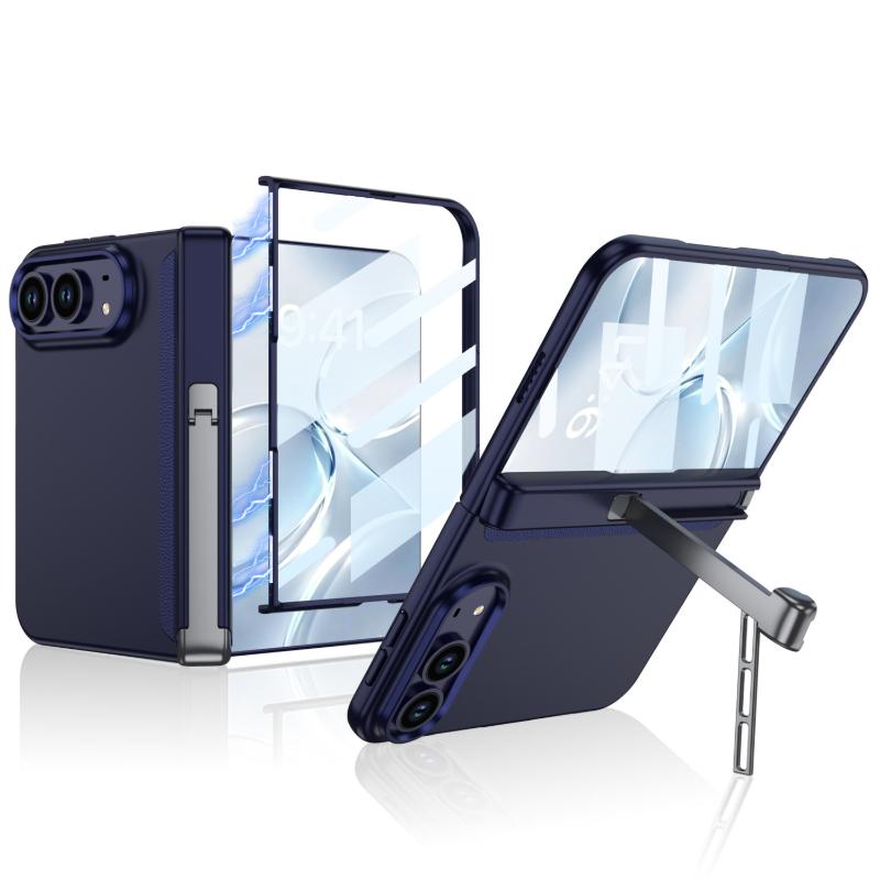 For iPhone Duo Case Magnetic Full Skin-Feel Cover with Side Kickstand Shockproof Protective Shell