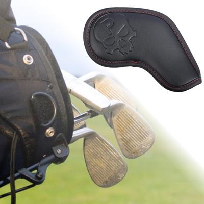 10Pcs Golf Iron Headcover Number Letter Skull Waterproof Faux Leather Golf Club Head Protector Cover Kit Golf Accessories