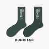 5 Pairs of Women's Spring Trend Letter Sports Mid Calf Socks