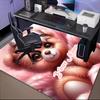 1PC Custom Name Pink Teddy Bear Bow Theme Floor Mat Ideal for Living Room, Game Rooms, Office, Bedroom,Floor Mat Playful Design
