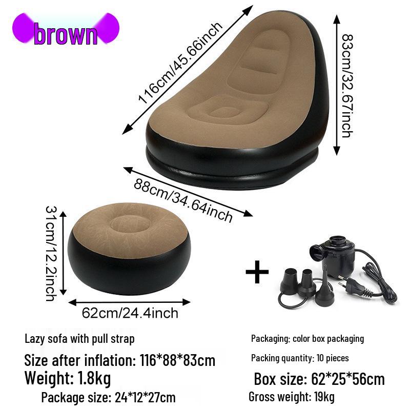 Inflatable Flocking Lazy Sofa Seat for Living Room