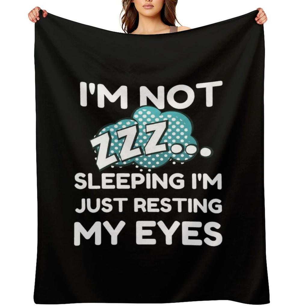 Ich schlafe nicht, ich ruhe nur meine Augen aus Wurfdecke halloween Weiche Karos Retro Lose Decken