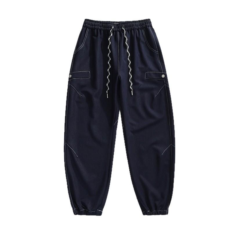 Mens Vintage Baggy Jeans Loose Fit Ankle Tie Plus Size Casual Pants