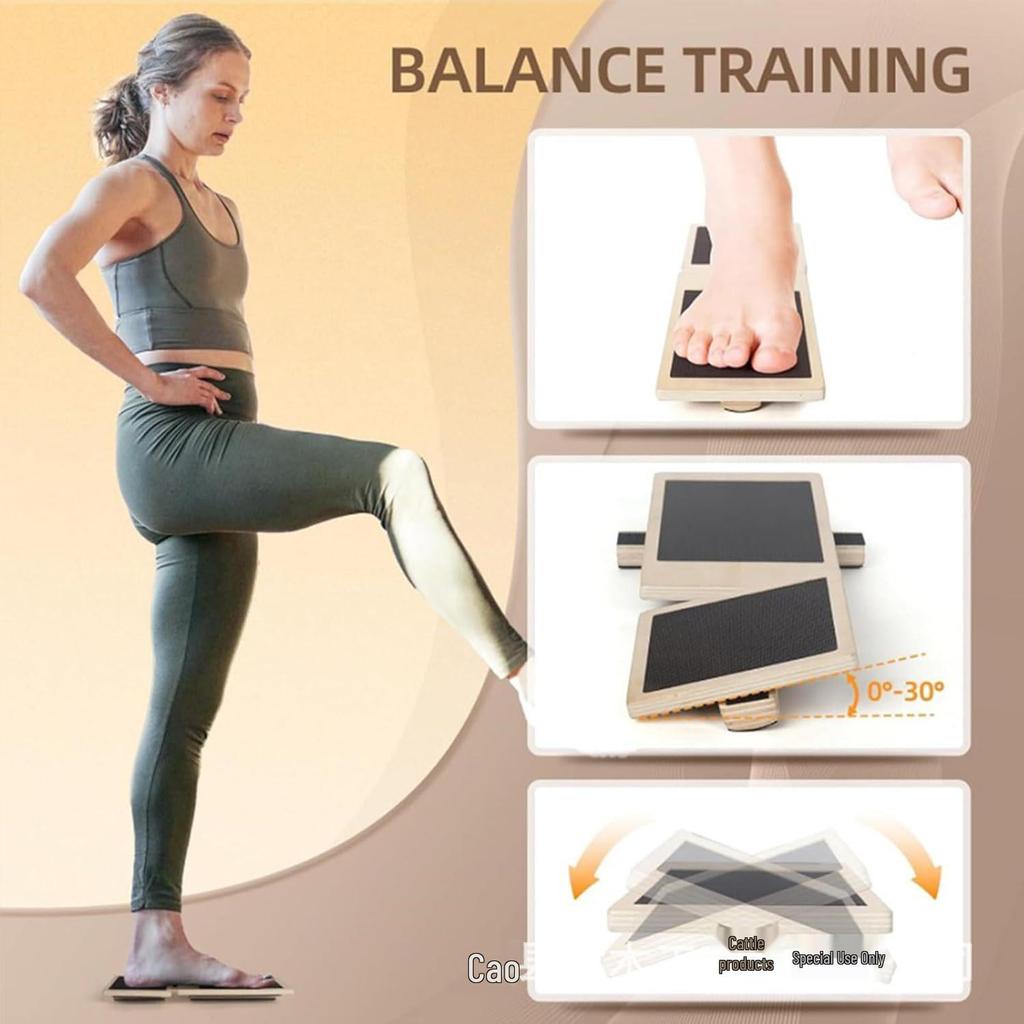 Solid Wood Balance Board: Foot Stretcher, Posture Corrector, Ankle Stabilizer, Ballet Trainer