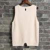 Autumn and Winter Knitted Vest Sleeveless Sweater Short Pullover Women Loose Waistcoat Irregular Hem