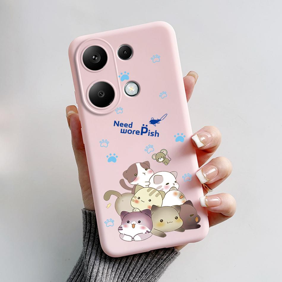 For Poco M6 Pro 4G Case Silicon Cover Soft Bumper for Xiaomi Poco M6 Pro M6Pro 4G Global Phone Cases M 6 Pro Cartoon TPU Shells