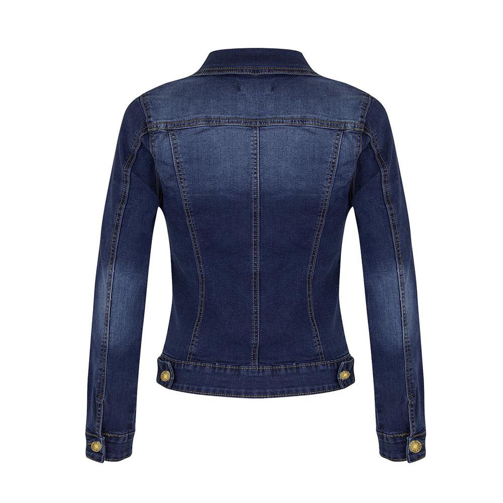 Women's Casual  Coat Long Sleeve Pocket Button Denim Jacket Coat