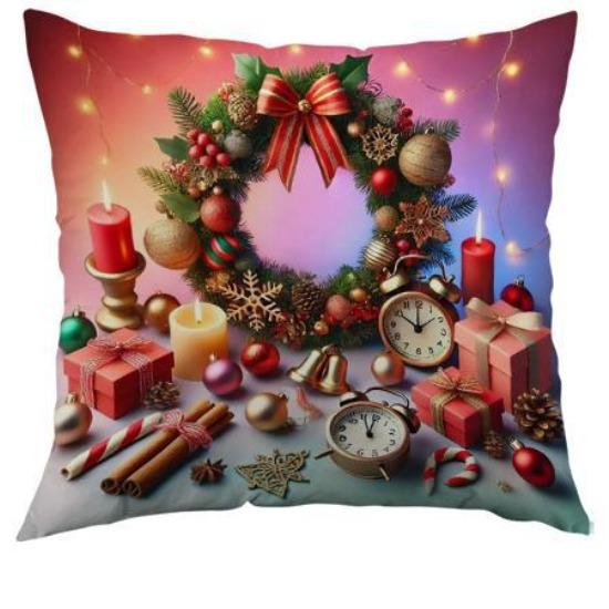 

High-end Christmas Throw Pillowcase Core-free Polyester Bedside Cushion Sofa Cushion 45*45cm