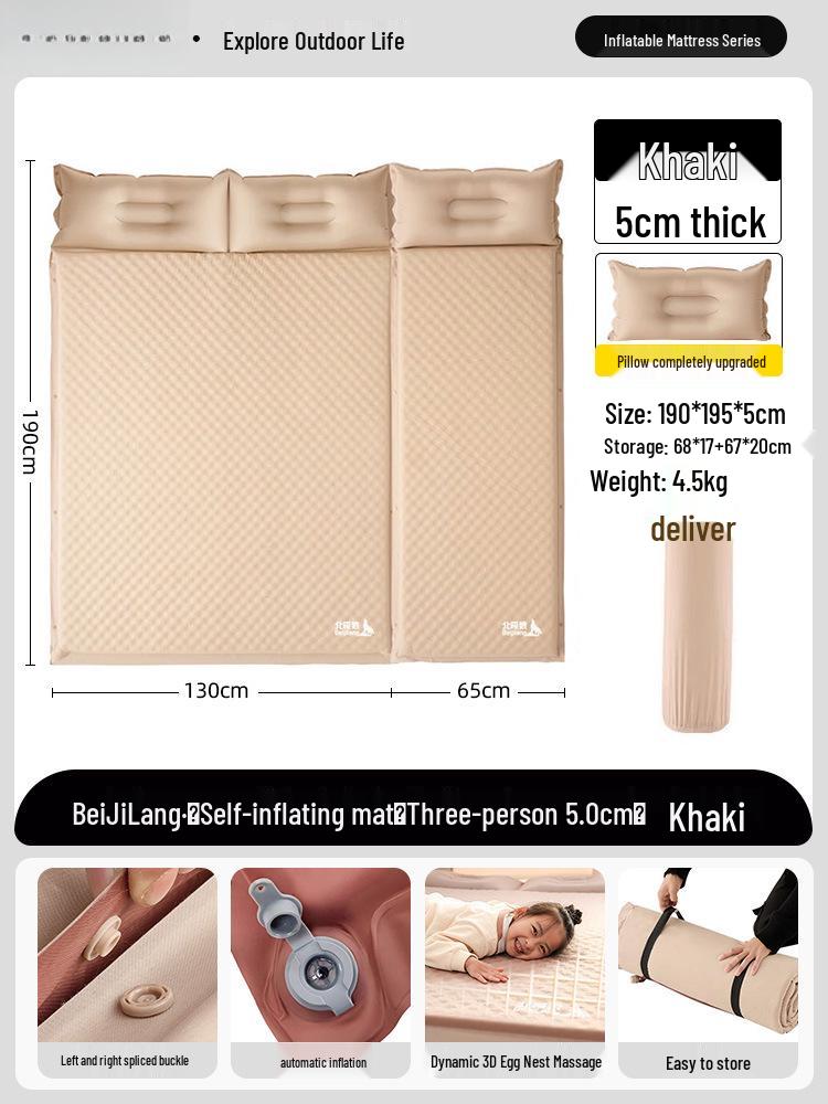 Portable Inflatable Camping Mattress for Single or Double Use