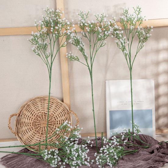 6/10Pcs Artificial Babysbreath Realistic Fake Plastic Flower Home Office Wedding Party Indoor Outdoor Faux Flower Bloom Plants Decoration