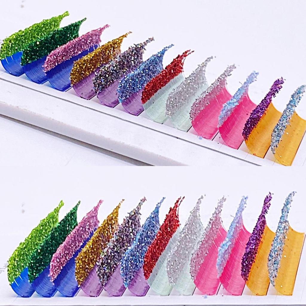 Extra Sparkly Sequin Glitter False Eyelashes: Mixed Color Dense, Holiday Style, Cross-Border Exclusive