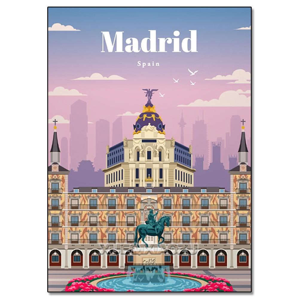 Urban Architecture Diamond Painting Decoration Diy Full Drill Santorini Madrid Rome Mosaic Inlay Cross Embroidery Set Gift