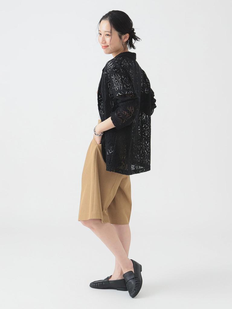 B:MING LIFE STORE by BEAMS Women's Lace Tailored Jacket (Sizes S-M) Black