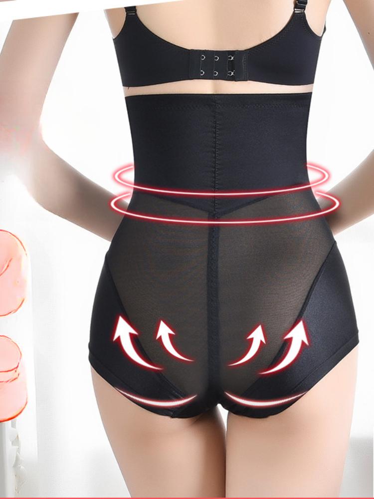Women Zipper High-waisted Belly Pants, High-Waisted Shapewear Briefs Double-Layered Zipper-Adjustable, Seamless, Comfort Fit for Everyday Wear - Black