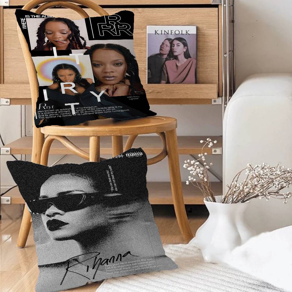 Singer R-Rihanna Cushion Cover Car Throw Pillow Case For Sofa Car Christmas Gift 40X40Cm 45X45Cm