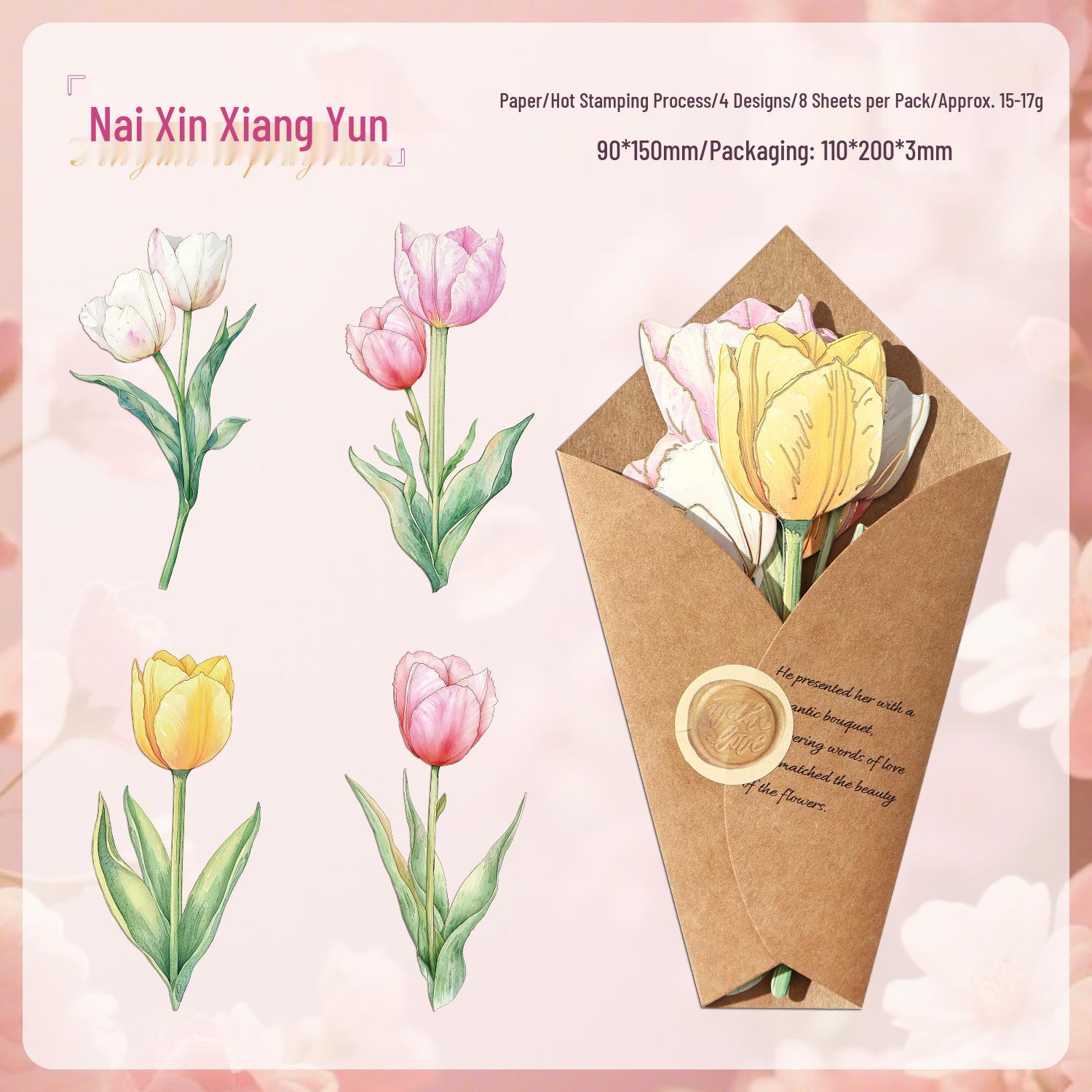

ZABC Gold Stamped Floral Bookmark Set - 8 Sheets, Frosted Paper, Scenic Flower Theme.