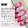 NICOLE DIARY Leopard Flower Nail Stamping Plate Image Transfer Template Geometry Leaf Stainless Steel Stencil Nail Printing Tool